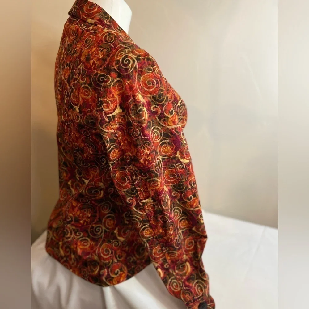 Christopher & Banks~Vibrant Multi-Colored Button-Up Shirt/Jacket~Pockets~Size XL